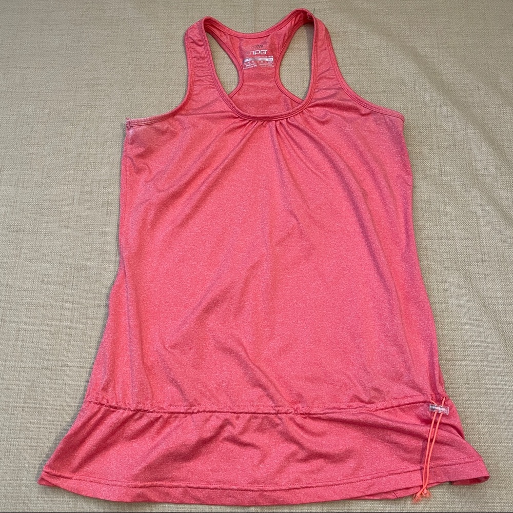 MPG Pink/Peach Racerback Drawstring Tank Top